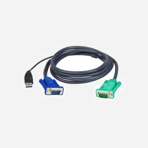 ATEN Câble KVM USB 3m VGA vers SPHD-15 (M/M) Noir - Réf. 2L-5203U, compatible CE700A, CL5708M, CS1708A et autres.