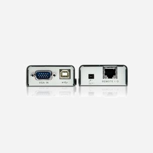 ATEN CE100-AT-G Mini KVM Extender USB VGA Cat5, 1920x1200@100m, Émetteur/Récepteur, Ports USB 2.0, Alimentation incluse - Miniature 3