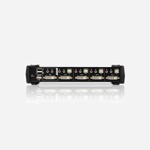 ATEN Commutateur KVMP™ CS1764A-AT-G : 4 Ports DVI USB 2.0, Résolution WUXGA 1920x1200, Hub USB 2.0 Intégré, Audio 3.5mm, Métal. - Miniature 2
