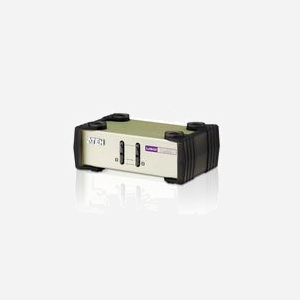 ATEN Commutateur KVM CS82U-AT 2 ports VGA USB PS/2, résolution QXGA 2048x1536, scan 3-20s, métal, 88x140x55.5mm