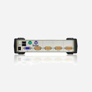 ATEN Commutateur KVM CS84U-AT 4 Ports VGA USB PS/2, Résolution 2048x1536, DynaSync, USB 2.0, Alimentation 5V, Boîtier Métal, 2 Câbles KVM inclus - Miniature 2
