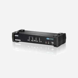 ATEN Commutateur KVMP™ CS1784A-AT-G 4 Ports DVI Dual Link USB 2.0 Audio 2560x1600 WQXGA, Concentrateur USB, Métal - Miniature 1