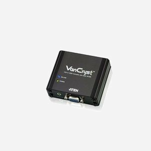 ATEN VC180-AT-G : Convertisseur VGA vers HDMI Audio, Résolution 1920x1080, Bande passante 165MHz, Alimentation VGA/DC 5V, Boîtier Métal - Miniature 1