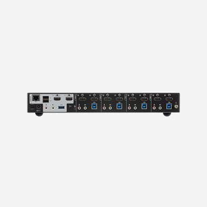 ATEN Commutateur KVMP™ CS1844-AT-G: 4x PC, 2x HDMI 4K, USB 3.0, Audio, Sélection Port Distant, Câbles Inclus, Alimentation 12V, Noir, Métal - Miniature 2