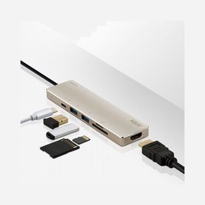 ATEN UH3239-AT : Mini Station d'Accueil USB-C Multiport, 2x USB 3.2 Gen 1 Type-A, 1x USB-C PD (60W), HDMI 4K 30Hz, Lecteur SD/MicroSD, Compatible Windows/macOS/iPadOS - Miniature 4