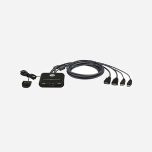 ATEN CS22HF-AT Commutateur KVM 2 Ports FHD HDMI 1920x1200 USB avec Câbles 1.2m Compatible Windows macOS Linux - Miniature 1