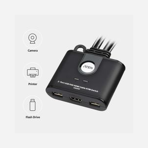 ATEN CS22HF-AT Commutateur KVM 2 Ports FHD HDMI 1920x1200 USB avec Câbles 1.2m Compatible Windows macOS Linux - Miniature 2
