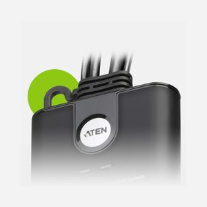 ATEN CS22HF-AT Commutateur KVM 2 Ports FHD HDMI 1920x1200 USB avec Câbles 1.2m Compatible Windows macOS Linux - Miniature 3