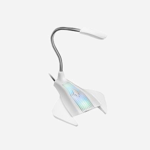 Microphone de Table Mars Gaming MMICW Blanc USB avec Rétroéclairage RGB Flow, Bras Flexible, Bouton Mute, Plug & Play, Câble 1.5m, ABS/Métal, 173g - Miniature 2