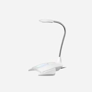 Microphone de Table Mars Gaming MMICW Blanc USB avec Rétroéclairage RGB Flow, Bras Flexible, Bouton Mute, Plug & Play, Câble 1.5m, ABS/Métal, 173g - Miniature 3