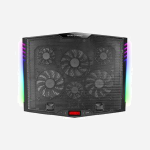 Mars Gaming MNBC5 - Support Laptop 19" avec 6 Ventilateurs Numériques, ARGB, 7 Positions, Hub 2x USB 2.0, ABS/Aluminium 433x350x37mm - Miniature 3