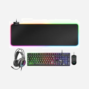 Mars Gaming MCPEXFR : Ensemble Clavier H-MECH AZERTY, Souris 10000 DPI, Casque RGB, Tapis XXL RGB, USB, Compatible Windows/Mac/Console - Miniature 1