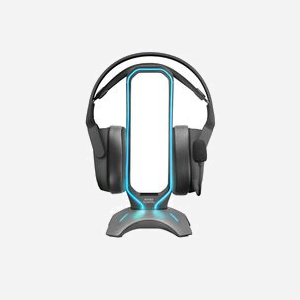 Mars Gaming MHHX - Support Casque avec HUB USB 2.0 - Bande LED RGB Flow - 2 Ports USB Type-A - 1.5m - 254x125x125mm - Gris - Miniature 3