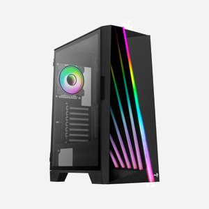 Aerocool Mirage MIRAGEBK Boîtier PC Midi Tower Noir, ATX/micro ATX/Mini-ITX, 2x 3.5", 5x 2.5", USB 3.2 Gen 1, Ventilateur 120mm arrière, compatible radiateurs 360/240/120mm, Éclairage RGB