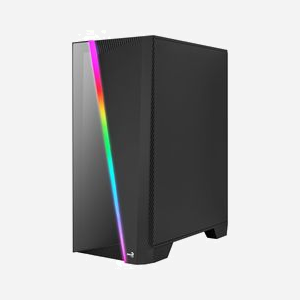 Aerocool Mirage MIRAGEBK Boîtier PC Midi Tower Noir, ATX/micro ATX/Mini-ITX, 2x 3.5", 5x 2.5", USB 3.2 Gen 1, Ventilateur 120mm arrière, compatible radiateurs 360/240/120mm, Éclairage RGB - Miniature 3