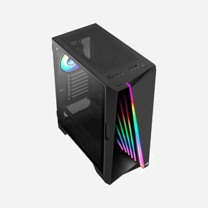 Aerocool Mirage MIRAGEBK Boîtier PC Midi Tower Noir, ATX/micro ATX/Mini-ITX, 2x 3.5", 5x 2.5", USB 3.2 Gen 1, Ventilateur 120mm arrière, compatible radiateurs 360/240/120mm, Éclairage RGB - Miniature 5