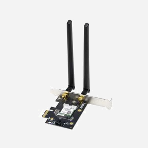 ASUS PCE-AX1800 BT5.2 Carte WLAN/Bluetooth PCIe - Wi-Fi 6 (802.11ax) 1775 Mbps Dual Band 2.4/5GHz - Bluetooth 5.2 - Antenne Externe - Miniature 5