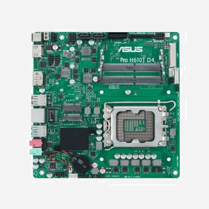 ASUS Pro H610T D4-CSM : Carte mère mini ITX Intel H610, Socket LGA 1700, DDR4 SO-DIMM jusqu'à 64GB, M.2, SATA III, Gigabit Ethernet, HDMI 2.1, DisplayPort 1.4 - Miniature 4