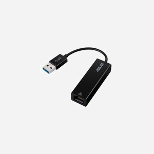 ASUS Adaptateur USB Type-A vers RJ45 OH102 : USB 3.0, compatible Windows 10/8, 15mm, 5V, Noir, 170x20x14mm, Alimentation USB