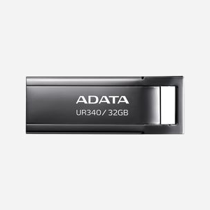 ADATA UR340 - Clé USB 32 Go USB Type-A 3.2 Gen 1 Noire - Boîtier Métal, Résistante Poussière/Chocs/Éclaboussures - 34.8x12.2x4.6mm - Compatible Windows/macOS/Linux