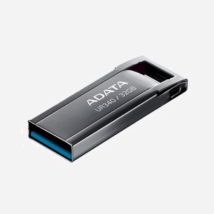 ADATA UR340 - Clé USB 32 Go USB Type-A 3.2 Gen 1 Noire - Boîtier Métal, Résistante Poussière/Chocs/Éclaboussures - 34.8x12.2x4.6mm - Compatible Windows/macOS/Linux - Miniature 3