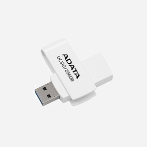 ADATA UC310 - Clé USB 256Go USB Type-A 3.2 Gen 1 - Vitesse 100Mo/s - Format Pivotant - Compatible Windows/macOS/Linux - 20x58x13mm - Blanc - Miniature 2