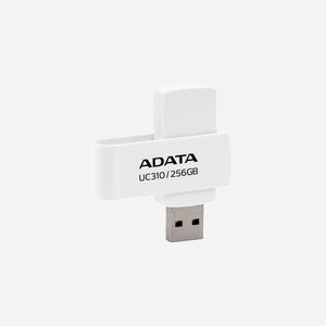 ADATA UC310 - Clé USB 256Go USB Type-A 3.2 Gen 1 - Vitesse 100Mo/s - Format Pivotant - Compatible Windows/macOS/Linux - 20x58x13mm - Blanc - Miniature 3