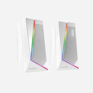 Mars Gaming MS7W Haut-parleurs 2.0 Blanc - 20W RMS, Bluetooth 5.0, DSP, Entrée AUX, RGB Dynamique, 40-20000Hz, Alimentation USB - Miniature 2