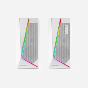 Mars Gaming MS7W Haut-parleurs 2.0 Blanc - 20W RMS, Bluetooth 5.0, DSP, Entrée AUX, RGB Dynamique, 40-20000Hz, Alimentation USB - Miniature 3