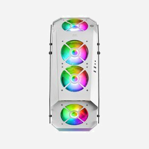 Mars Gaming MC51W Boîtier PC Blanc ATX/microATX/Mini-ITX, 3x3.5", 3x2.5", 6 slots, façade et côté en verre trempé, 5 ventilateurs 120mm ARGB, USB 3.2 Gen 1 - Miniature 5