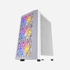 Mars Gaming MCMESHW Blanc : Boîtier PC MicroATX/Mini-ITX, Mesh 360°, 3x 120mm FRGB, USB 3.2 Gen 1, Refroidissement liquide 120/240mm, Filtres anti-poussière - Miniature 3
