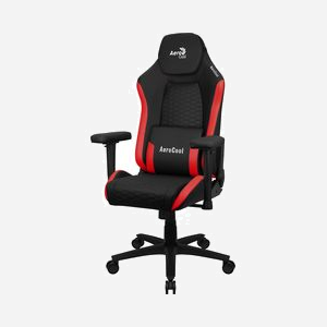 Aerocool CROWNBR Siège Gaming Universel Noir/Rouge 150kg, Dossier Inclinable 3-18°, Hauteur 123-133cm, Assise 52cm, Accoudoirs 2D, Roues 6.5cm