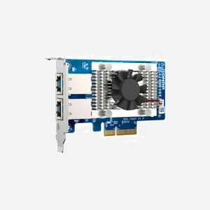 QNAP QXG-10G2T Carte Réseau PCIe 3.0 x4 10 Gigabit Ethernet Dual Port RJ-45, Chipset Marvell AQtion AQC107, compatible Windows/Linux/QTS/QuTS - Miniature 1