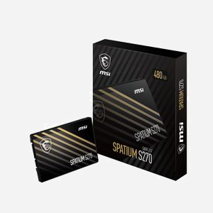 MSI SPATIUM S270 480GB SSD SATA III 2.5" 3D NAND - Lecture 55K IOPS, Écriture 450 Mo/s, MTBF 2M heures - Pour PC et Ordinateur Portable - Miniature 5