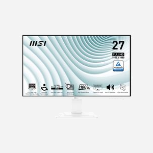 MSI Pro MP273AWDE - Écran LCD 27" Full HD (1920x1080) IPS, 4ms GTG/1ms MPRT, 100Hz, FreeSync, HDMI 1.4b, DisplayPort 1.2a, Blanc