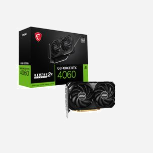 MSI GeForce RTX 4060 VENTUS 2X BLACK 8G OC, 8 Go GDDR6, PCIe 4.0, 2490MHz, 3072 Cœurs CUDA, HDMI 2.1a/DisplayPort 1.4a, Refroidissement 2 Ventilateurs