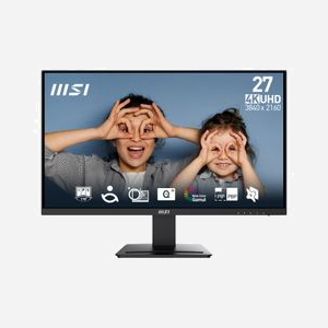 MSI Pro MP273U Écran 27" 4K UHD (3840x2160) IPS, 1ms, 60Hz, DCI-P3 98%, Adobe RGB 93%, HDMI 2.0b, DisplayPort 1.4a, VESA Adaptive Sync, Noir