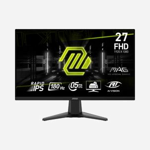 MSI MAG-275F Moniteur Gaming 27" FHD (1920x1080) IPS, 180Hz, 1ms, Adaptive Sync, 250cd/m², 1.07B couleurs, HDMI, VESA 100x100mm, Noir