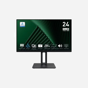 MSI Pro MP245PG Écran LCD 23.8" Full HD (1920x1080) IPS, 4ms GTG, 100Hz, Adaptive Sync, HDMI/DisplayPort, HP intégrés, VESA, Noir - Miniature 1