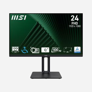 MSI Pro MP245PG Écran LCD 23.8" Full HD (1920x1080) IPS, 4ms GTG, 100Hz, Adaptive Sync, HDMI/DisplayPort, HP intégrés, VESA, Noir - Miniature 2