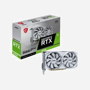 MSI GeForce RTX 3050 VENTUS 2X XS WHITE 8G OC, 8 Go GDDR6, 128-bit, PCIe x8 4.0, 1807 MHz, 2 ventilateurs, HDMI 2.1, DisplayPort 1.4a - Miniature 2