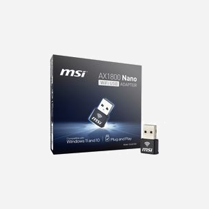 MSI AX1800 Nano WiFi USB Adapter, USB 2.0, 2.4/5GHz, Windows 10/11, Type-A mâle, 25.5x16x9mm, 4g - Miniature 5