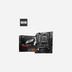 MSI PRO A620M-B : Carte mère micro ATX AMD A620 Socket AM5, DDR5-SDRAM 128Go max, M.2 PCIe 4.0, RAID 0/1/10, 2.5GbE LAN, Realtek ALC897 7.1 - Miniature 1