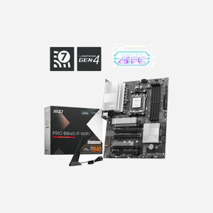 MSI PRO B840-P WIFI : Carte mère ATX AMD B840 Socket AM5, DDR5-SDRAM 256Go, M.2/Micro SATA III, Wi-Fi 7, 2.5GbE, Realtek ALC897, Windows 11 x64