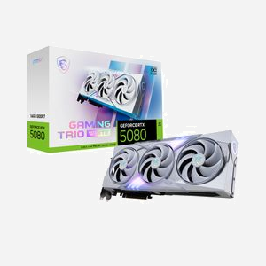 MSI GeForce RTX 5080 GAMING TRIO OC WHITE, 16 Go GDDR7, 256-bit, 30 GHz, PCIe 5.0 x16, Triple Ventilateur, HDMI 2.1b, DisplayPort 2.1a - Miniature 1