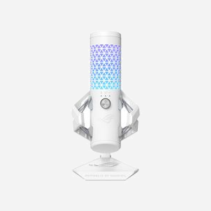 ASUS ROG Carnyx Blanc - Microphone de Table USB Type-A, Cardioïde, 20-20000Hz, -37dB, 24bit/192kHz, Diaphragme 2.5cm, Câble 3m, Métal - Miniature 1