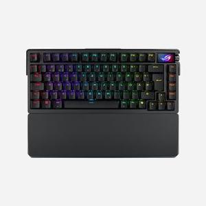 ASUS ROG Azoth Extreme - Clavier Gamer 75% QWERTZ, USB+RF Wireless+Bluetooth, Mécanique, Rétroéclairage LED RGB, OLED, 8000Hz, Anti-ghosting, Windows 11/macOS