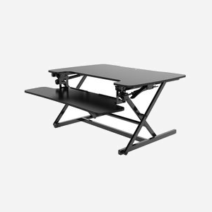 Hannspree Poste de Travail Assis-Debout Noir 890x590mm Réglable 140-500mm Charge Max 15kg Support Clavier 867x322mm Réf 80-PR000002G000 - Miniature 3