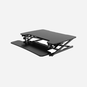 Hannspree Poste de Travail Assis-Debout Noir 890x590mm Réglable 140-500mm Charge Max 15kg Support Clavier 867x322mm Réf 80-PR000002G000 - Miniature 4
