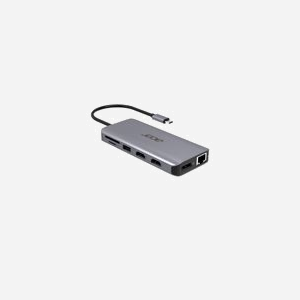 Acer Dongle 12-en-1 USB 3.2 Gen 1 Type-C Argent : 2x USB 2.0, 2x USB 3.2 Gen 1 Type-A, 2x HDMI 2.0, 1x DisplayPort 1.4, Ethernet Gigabit, Lecteur SD/MicroSD, Audio 3.5mm, Alimentation 100W, Compatible Windows/macOS/ChromeOS - Miniature 3